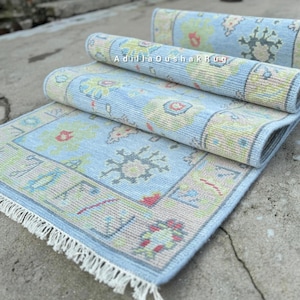 Oushak rugs living room pastel oushak rug 8x10 9x12 custom oushak Turkish Knot Rug Dining Room Area Rug 10x14, 12x15 Oushak Rug,