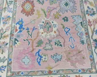 Pink Ivory Oushak Rug 8x10 Pink Awesome handknotted Oushak Made to Order (In Any Size!!!!!) Knotted Modern Oushak area rug pastel oushak rug