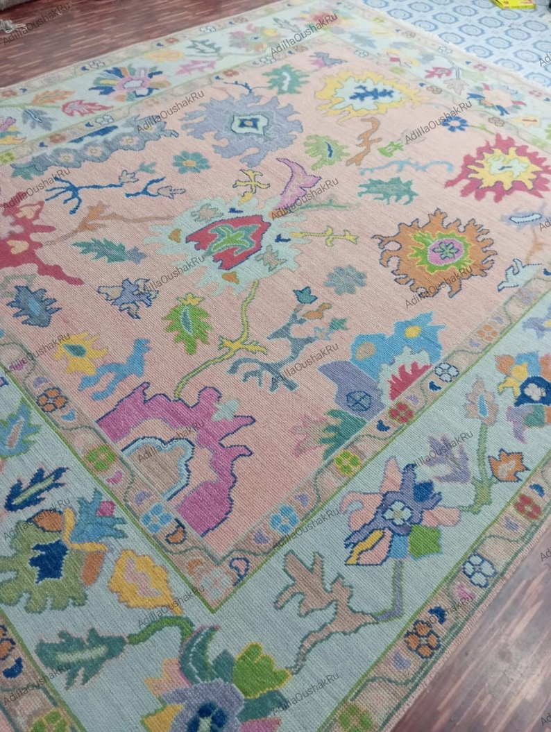 Multi Size Contemporary Oushak Rug Soft Pink Accent 5x8, 6x9, 8x10 ...