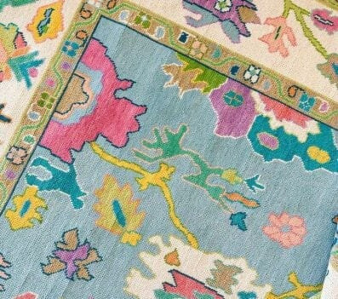 Oushak Rugs Living Room Pastel Oushak Rug 8x10 Etsy