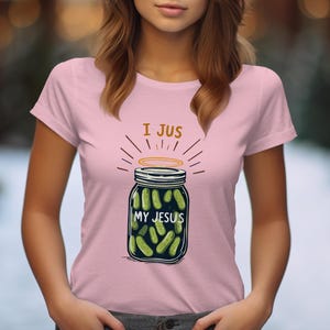Funny Christian Shirt, Pickle Jar Jesus T-Shirt, Religious Humor Tee, Jesus and Pickles Design, Quirky Faith Shirt, Unique Christian Gift