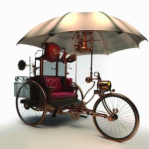 Steampunk Tricycle No.3  Digital Art Download
