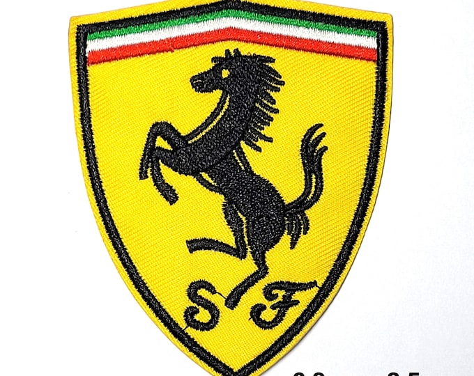 Ferrari Racing Car Embroidered Patch Self Adhesive Car Logo Stickers on ...