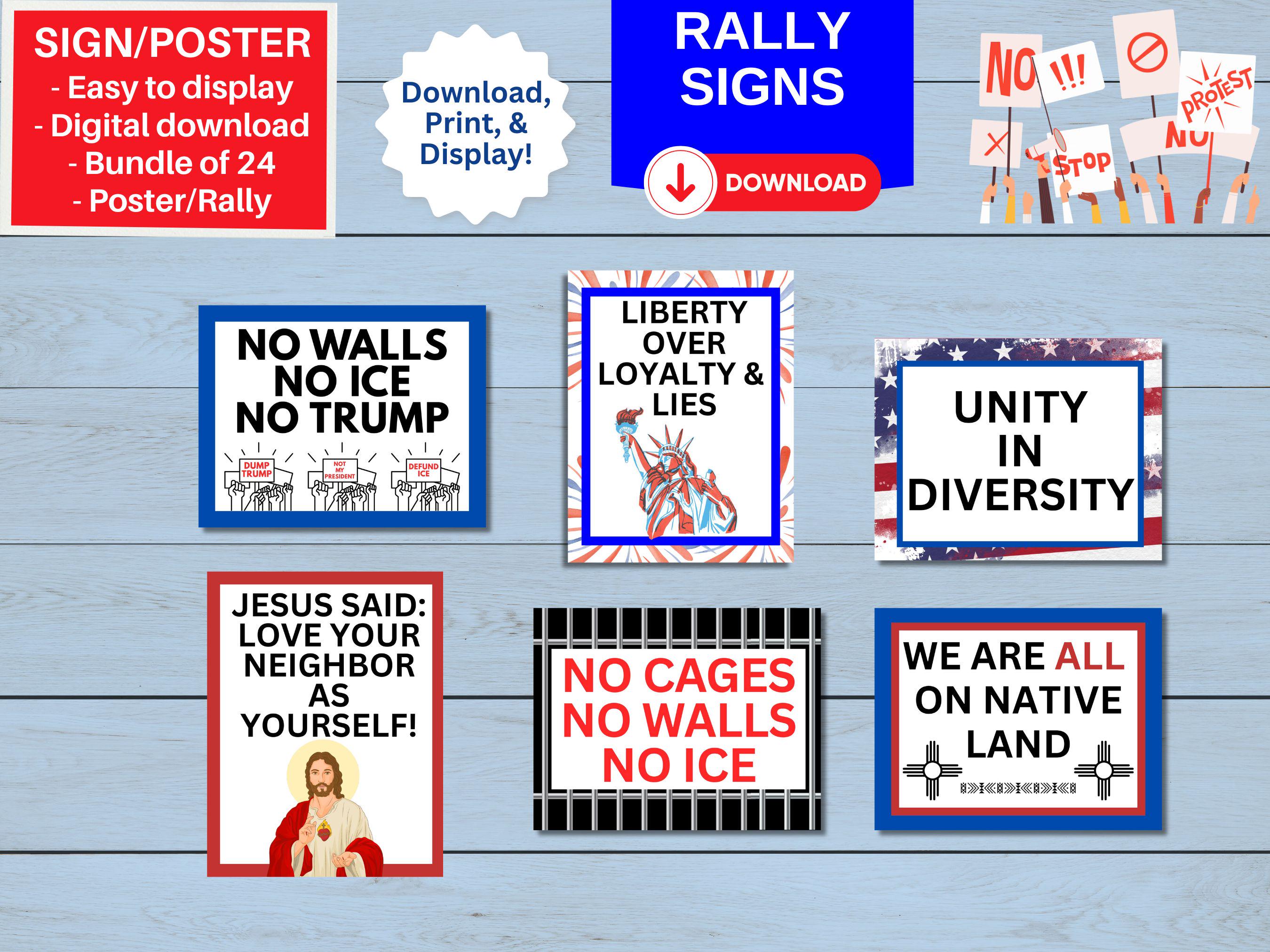 Abolish ICE, No Kings Day Printable Protest Sign – Political Poster ...