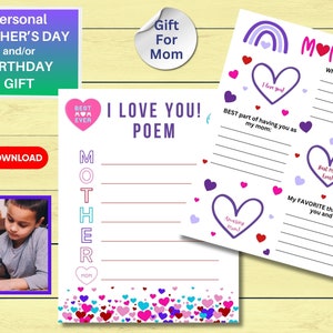 Presente de aniversário para a mãe, presente de dia das mães, comemoração da mãe, poema acróstico, memória de lembrança, criativo, sincero, download digital, para impressão