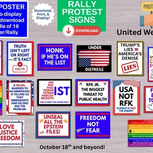 Signs Protest Rfk Protest Signs, 16 Printable Rally Posters, Anti-trump, Anti-rfk ...