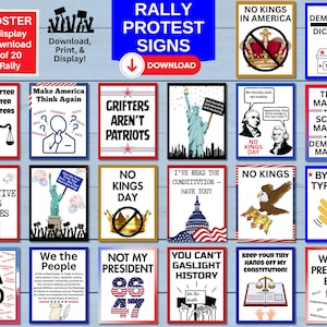 Keine druckbaren Demonstrationen am Kings Day - Politisches Poster-Bundle (20 Designs), sofortiger Download für Kundgebung, Marsch oder Dekor, digitaler Download
