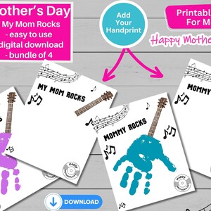 Moederdag handafdruk cadeau, mijn moeder rotsen, mama rotsen, cadeau voor moeder, verjaardag, aanpassen met handafdruk, kunst, digitale download, afdrukbaar
