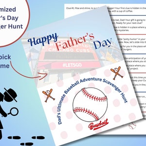 Personalized/Custom Scavenger Hunt - Father&#39;s Day Digital Download, Perfect Gift for Dad, Unique and Fun Experience, Interactive Kid Gift