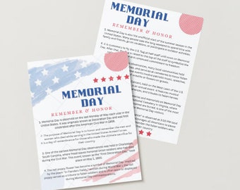 Memorial Day - Facts Download/Printable
