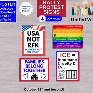 Signs Protest Rfk Protest Signs, 16 Printable Rally Posters, Anti-trump, Anti-rfk ...