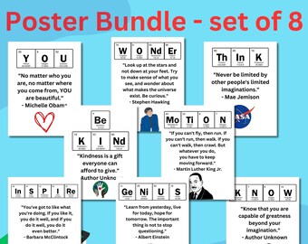 Bundle of 8 Periodic Table printable wall decorations. Instant PDF Digital Download! Perfect for teachers, labs, classrooms!