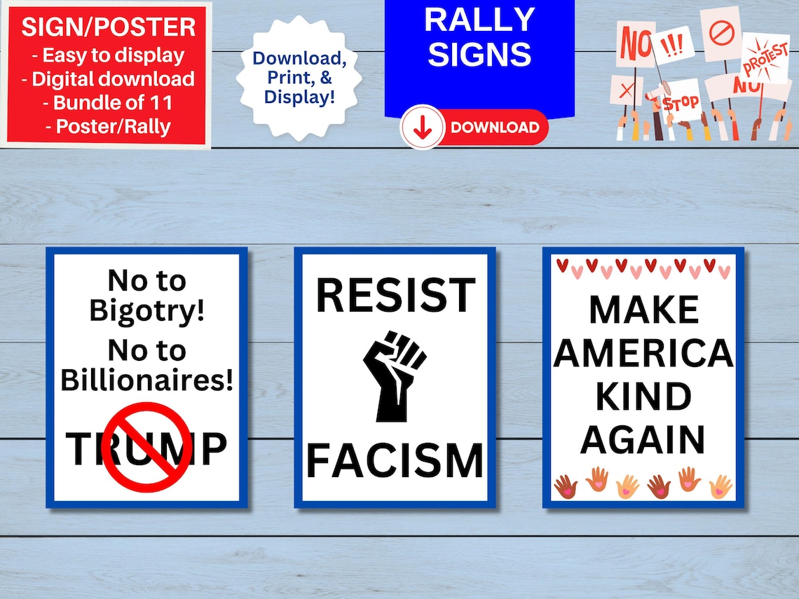 Better Rights Signs Rally Protest Signs - Digital Download, FAFO, 11 Posters for Protests ...
