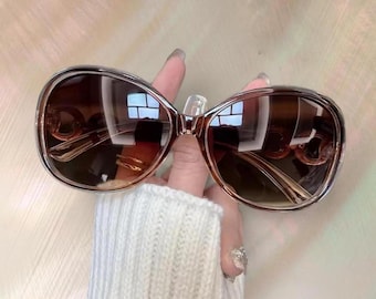 Oval Sunglasses Y2K Retro Brown Trendy Shades