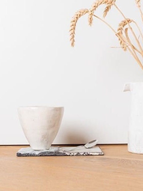 Weißer Keramikbecher, minimalistischer Becher, handgefertigter Teebecher, Kaffeebecher, Wasserbecher, Restaurant Teegeschirr