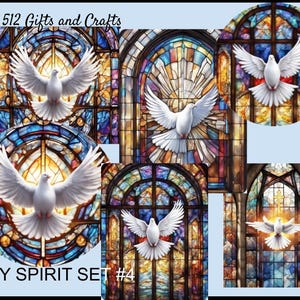 Holy Spirit/White Dove Set 4 SVG and PNG Digital Files