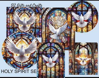 Holy Spirit/White Dove Set 4 SVG and PNG Digital Files