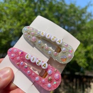 Girl’s Custom Hair Clips, Disney Hair Clip Accessories, Girls Birthday Gift, First Day of School, Custom Gift, Minnie Mouse Clips