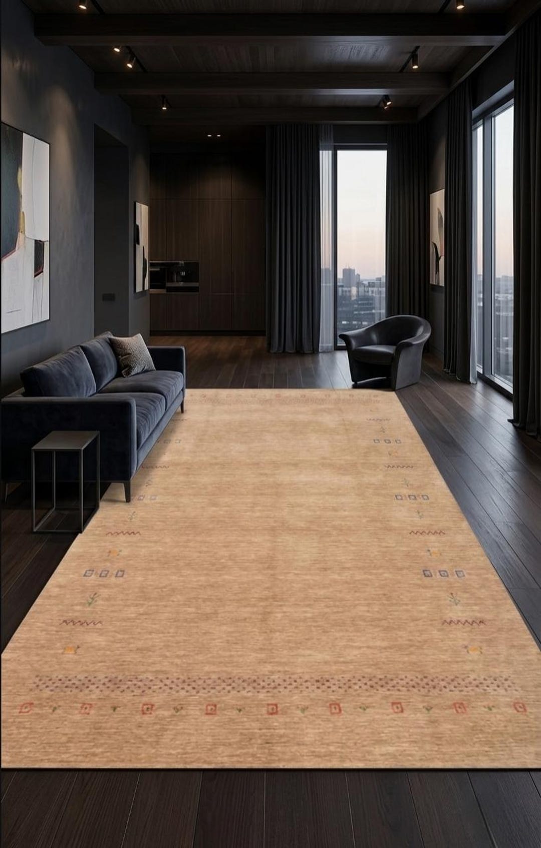 Round Sand Color Rug Handloom Rugs Sand Colour Gabbeh for Living Room, Bedroom, Custom Rug ...
