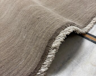 Brownish grey Handwoven Wool Rug, Plush all modern Boho Nursery Decor, 9x12 Living Room Carpet