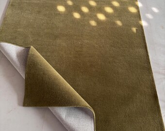 Solid olive colour minimalist Hand-Tufted Wool Rug, Plush Nordic Style Area Carpet, Living Room Floor Mat custom rug