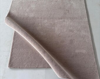 6x9 Warm grey minimalist Hand-Tufted Wool Rug, Plush Nordic Style Area Carpet, Living Room Floor Mat