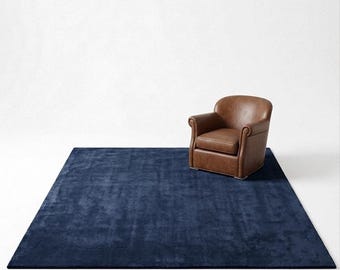 Teal blue soft and plush pile hand tufted wool Nordic style rugs for living room, bedroom, Custom Rug large area rugs