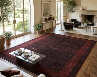 10x16 Handloom rugs maroon colour gabbeh loribarft luxurious rug for living room, bedroom, Custom Rug large area rugs