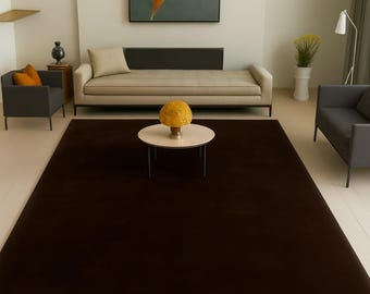 Dark brown hand tufted Nordic style rugs for living room, bedroom, Custom Rug large area rugs