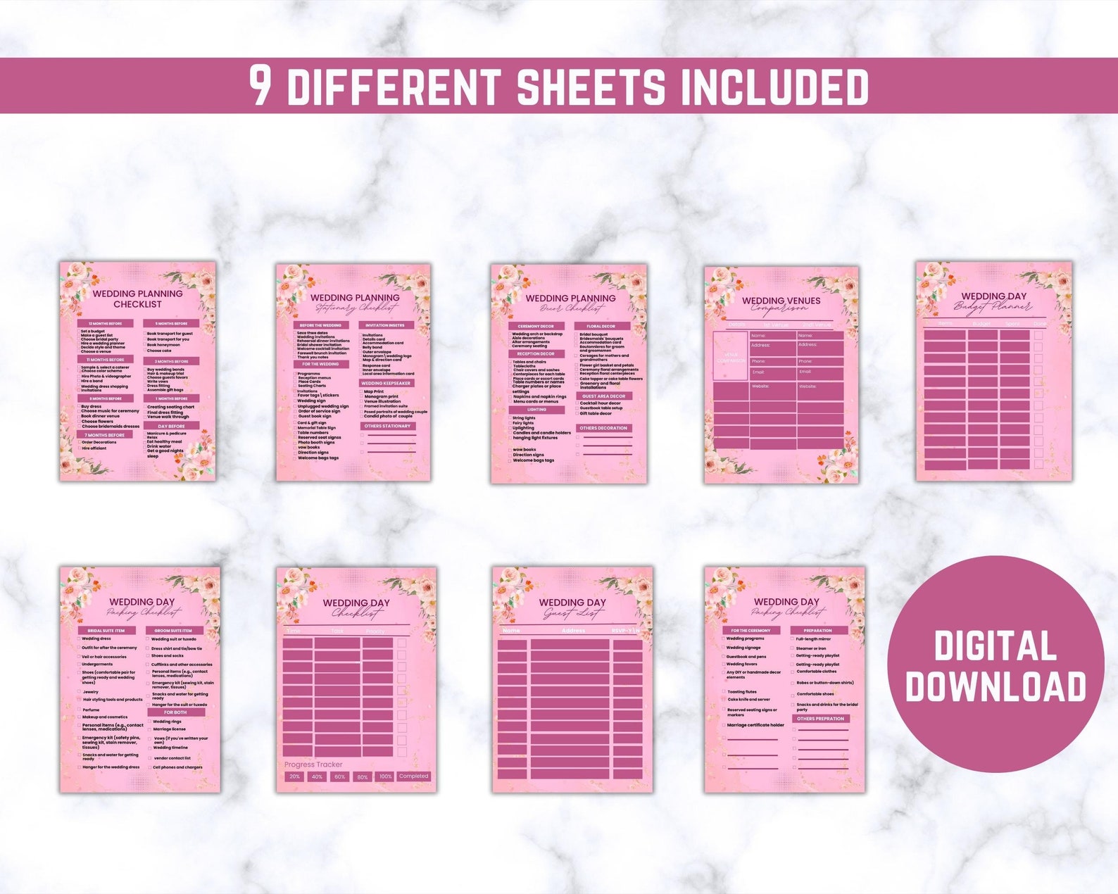 Wedding Planner Printable Printable Wedding Planner Pages - Etsy