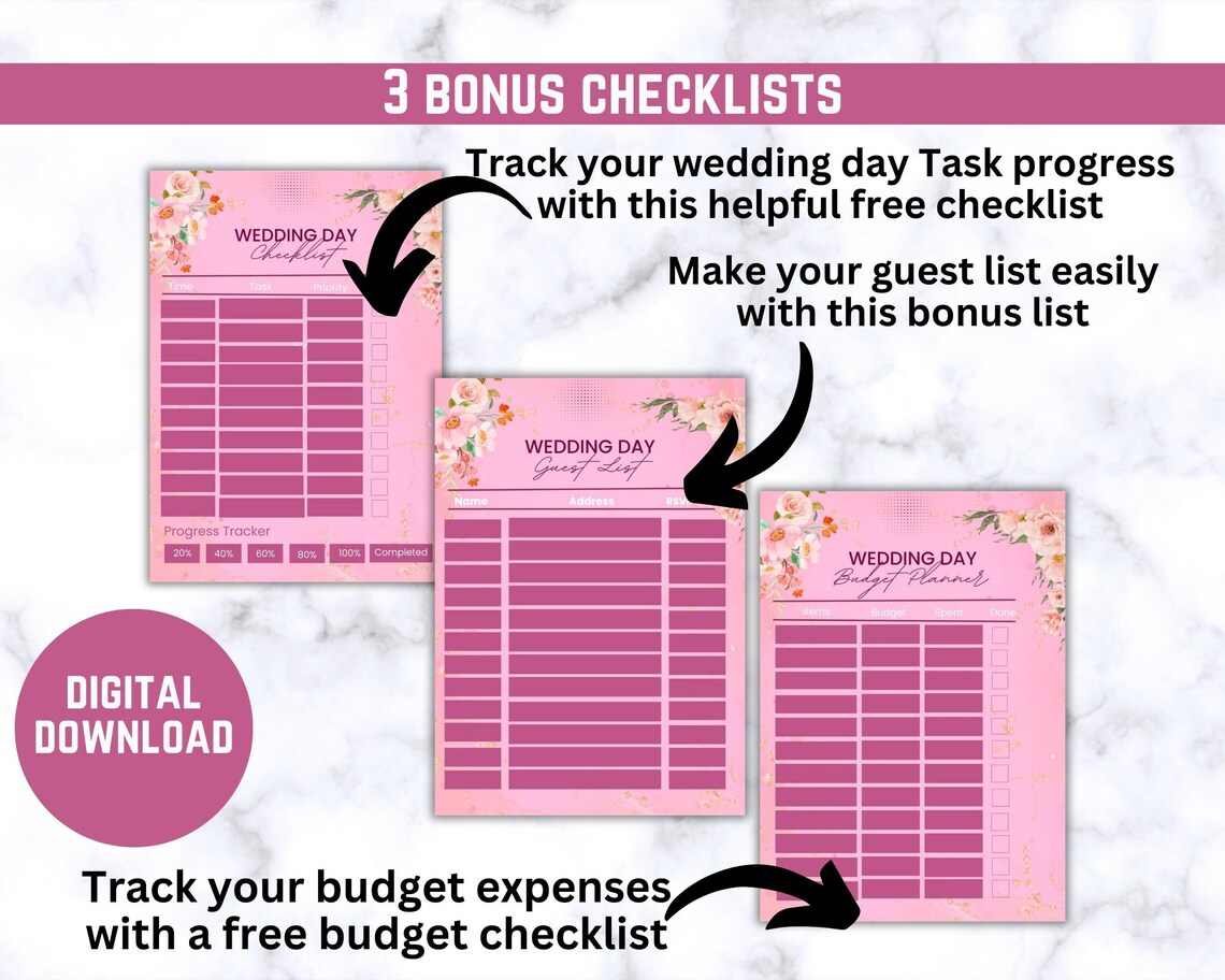 Wedding Planner Printable Printable Wedding Planner Pages - Etsy