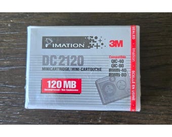 Nuevo cartucho de datos mini Imation 3 M DC 2120 de 120 MB, cinta de respaldo sellada QIC-80.
