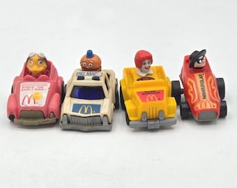 Vtg 1985 McDonald's Fast Mac 2" Pull Back Racers Lot - Ronald Hamburglar Birdie