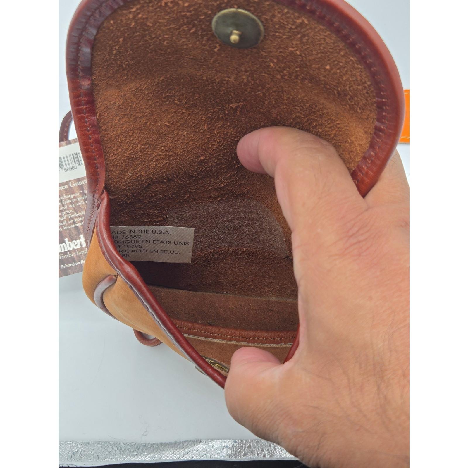 Vintage 1990 Timberland Weathergear Suede & Leather Crossbody Bag