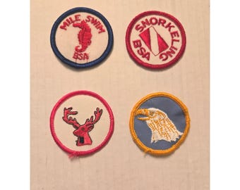 Boy Scouts of America Vintage Patches: Lot von 4 Klein