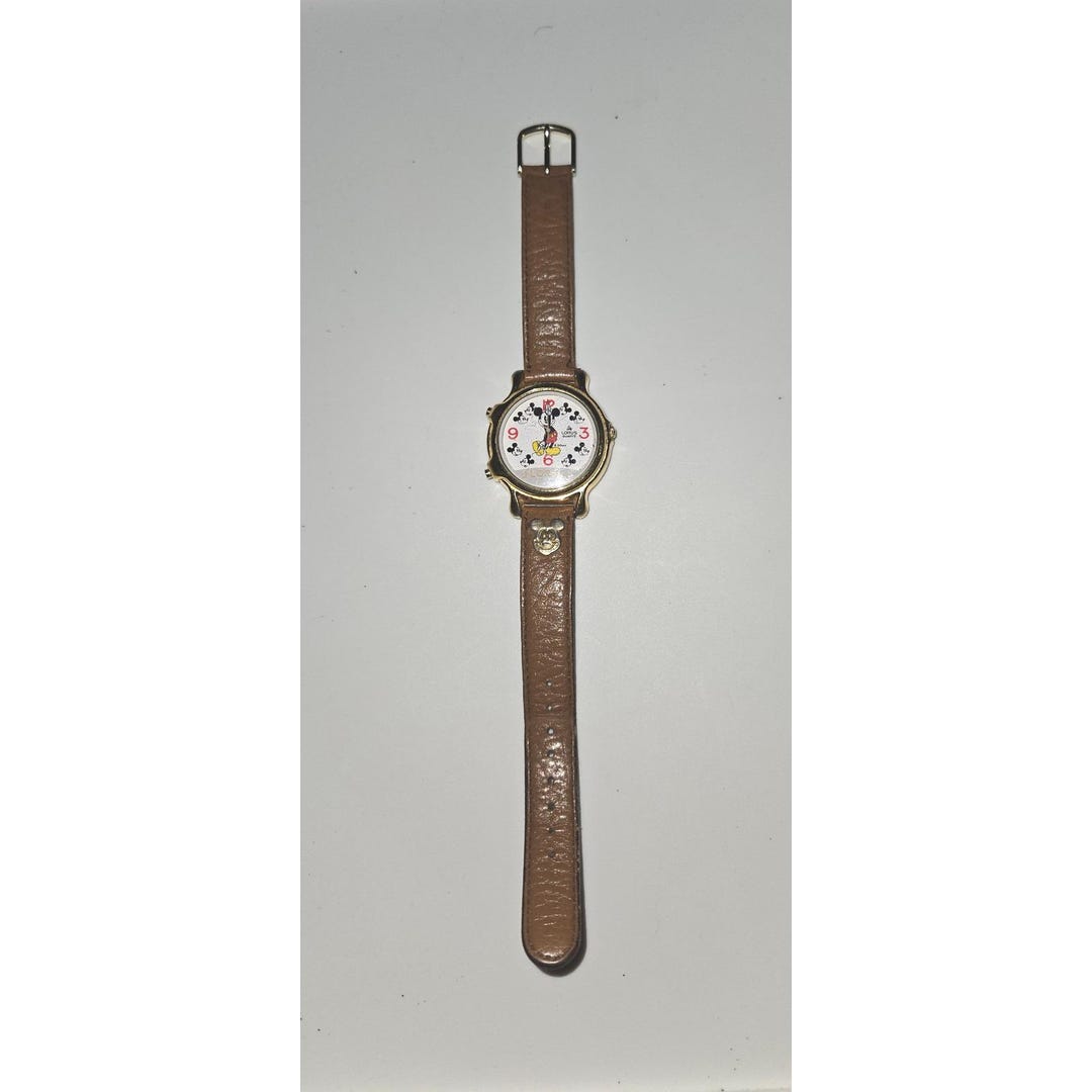 Vintage Lorus Mens Watch 34mm Disney Mickey Mouse V422-0010 Musical New Battery Lorus Disney Watch 34mm Mickey Mouse Musical Gold Tone V422  main image 4