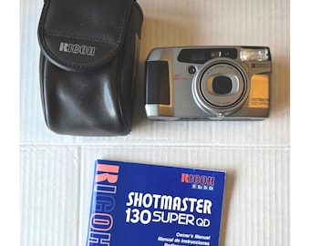 Cámara de película Ricoh Shotmaster Zoom 105 Plus de 35 mm: puerta trasera rota, tal cual