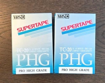 Lote de 2 cintas VHS-C Radio Shack Supertape Pro Cam TC-20 PHG - Nuevas y selladas