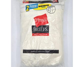 Vintage Hanes 100% Cotton Briefs - 2 FREE Bonus Pack! Size 40