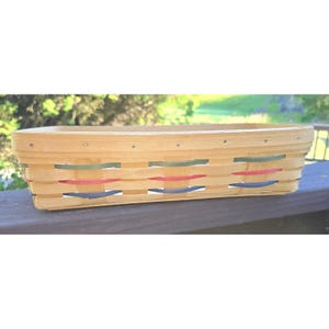 Longaberger 1999 Medium Desk Organizer Basket Woven Accent Strips