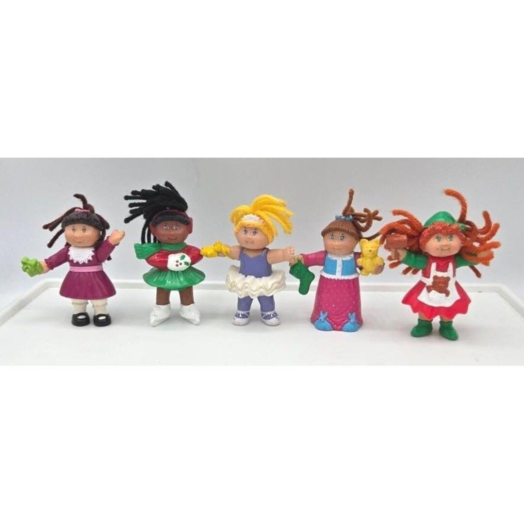 Lot of 5 Vtg 1992 Cabbage Patch Kids PVC Mini Figures Set - Yarn Hair