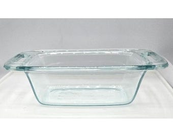 Vintage Pyrex 1,5 liter helderglazen ovenschaal met handgrepen