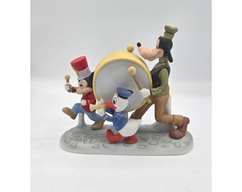 Figura de porcelana vintage de la banda de marcha de Disney