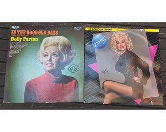 Lotto di LP in vinile vintage di Dolly Parton: In The Good Old Days e Great Pretender