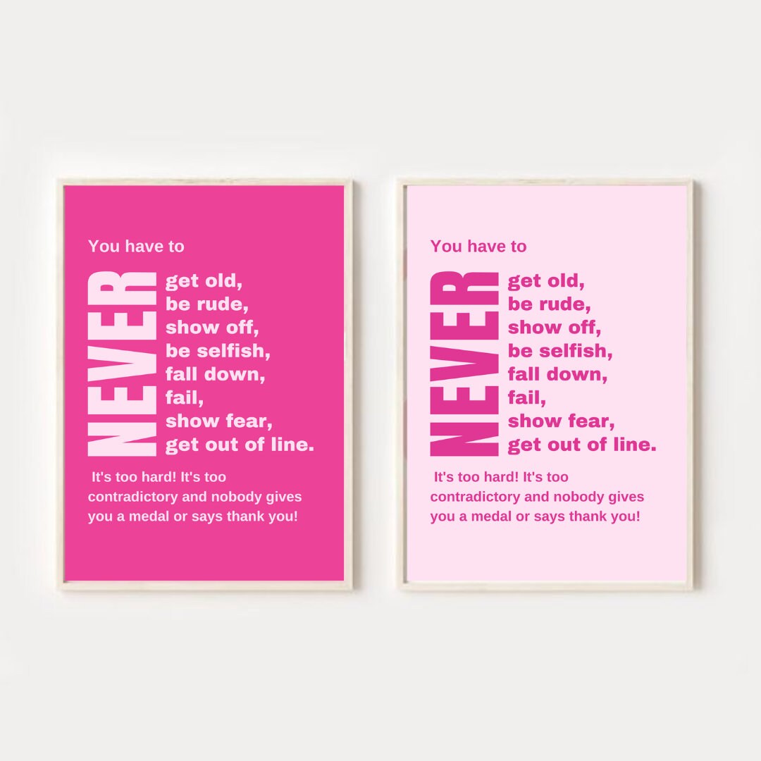 Barbie Movie Gloria’s Monologue Pink Wall Art Poster - Etsy