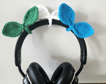 1 pcs Crochet Sprout Leaf Headphones Accessory, Multipurpose Tie