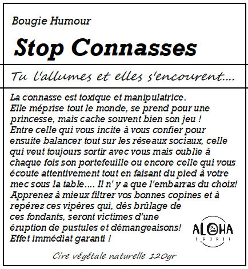 Bougies Humour Stop Connasses image 2