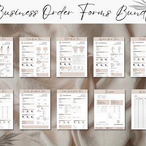 Printable Business Order Forms Bundle, Tumbler Order Form, Invoice Template, T-Shirt Order Form, Order Tracker, Business Canva Template