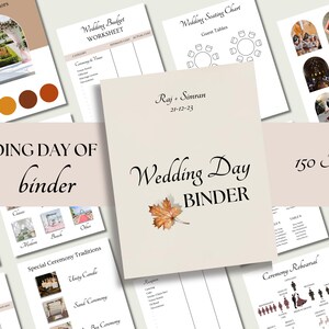 Falling Wedding Planner Template, 150 Page Wedding Day Binder Template, Wedding Day Timeline, Wedding Day Coordination, Wedding Organizer