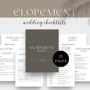 Canva Elopement Hochzeit Checklist Vorlage, GOODNOTES Elopement Day Timeline, Elopement Checklisten, Fotografie Shot List, Elopement Budget